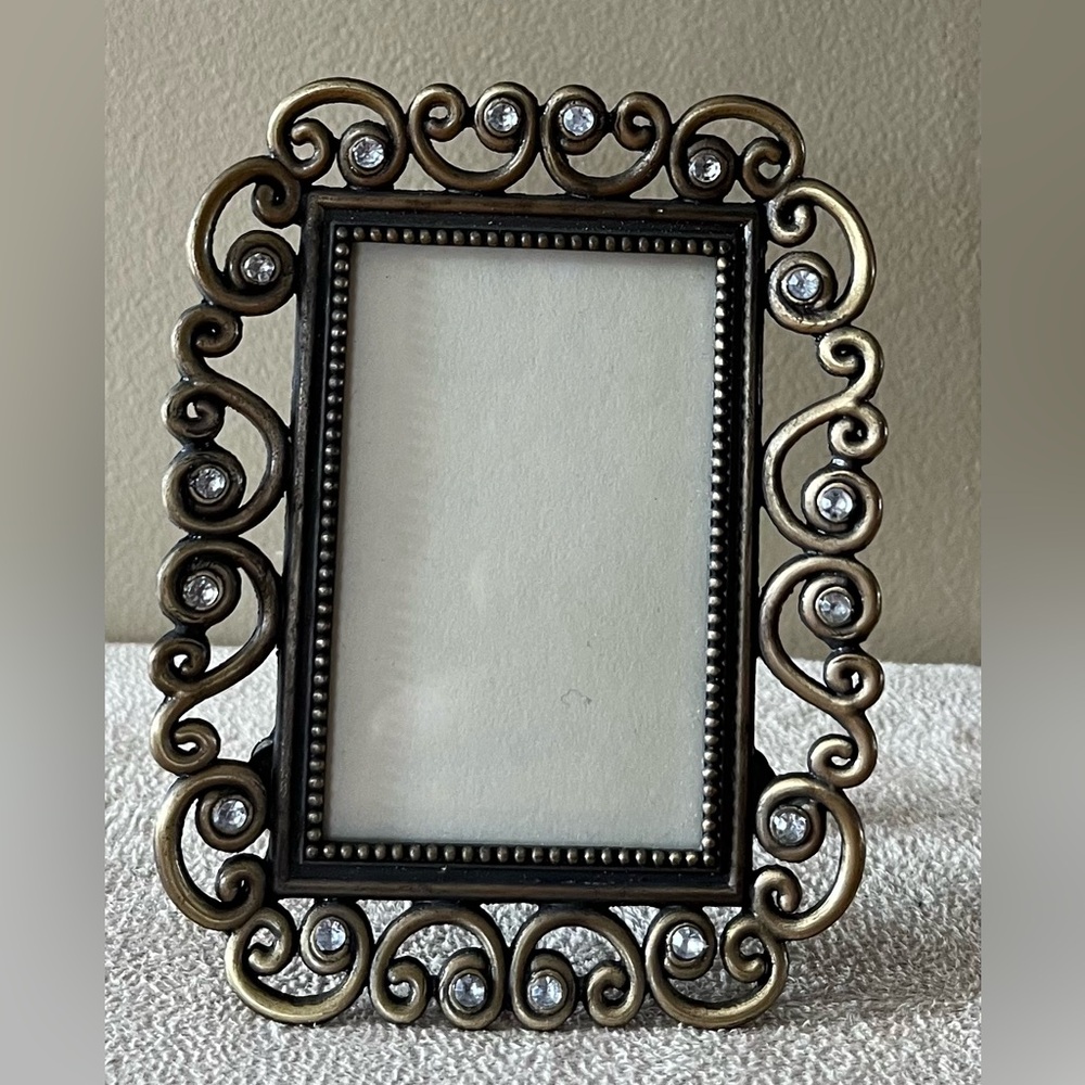Elegant Antique Gold and Black Picture Frame 2" X 3"